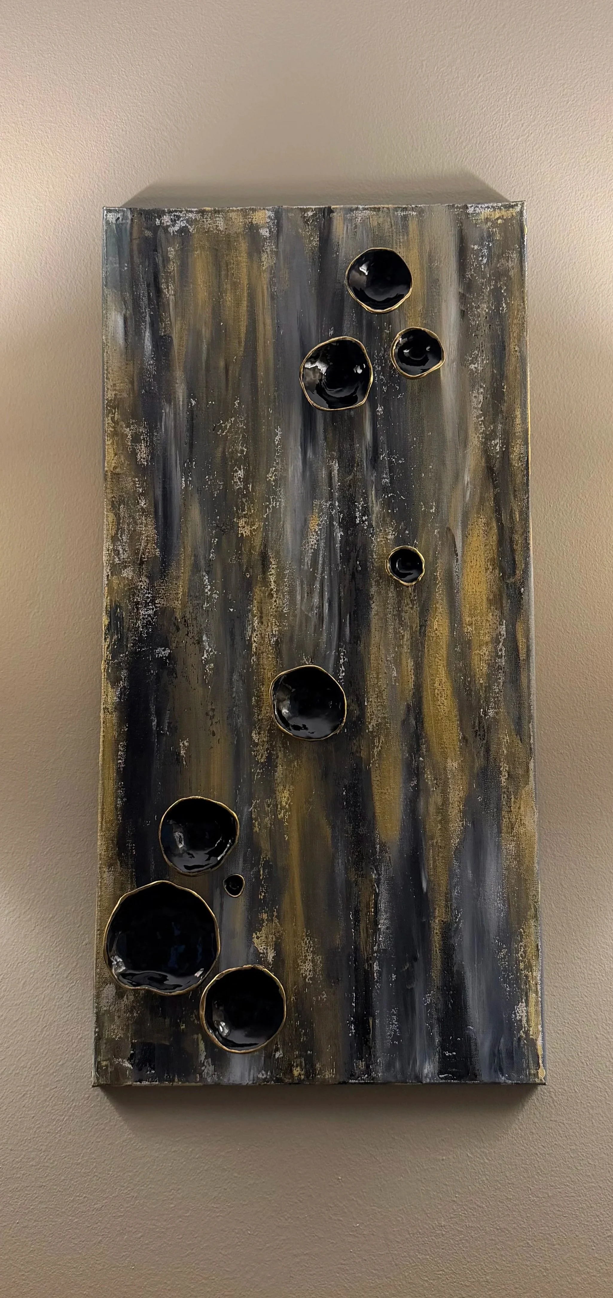 Obsidian Depths
16"x20"
Clay on canvas