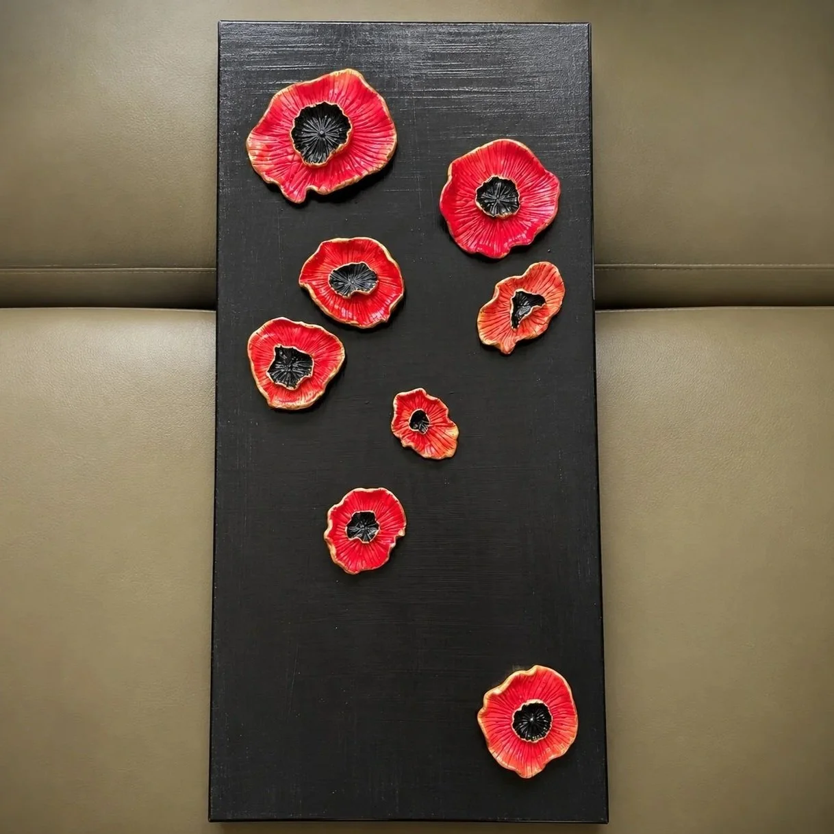 Ember Blooms
16"x20"
Clay on canvas