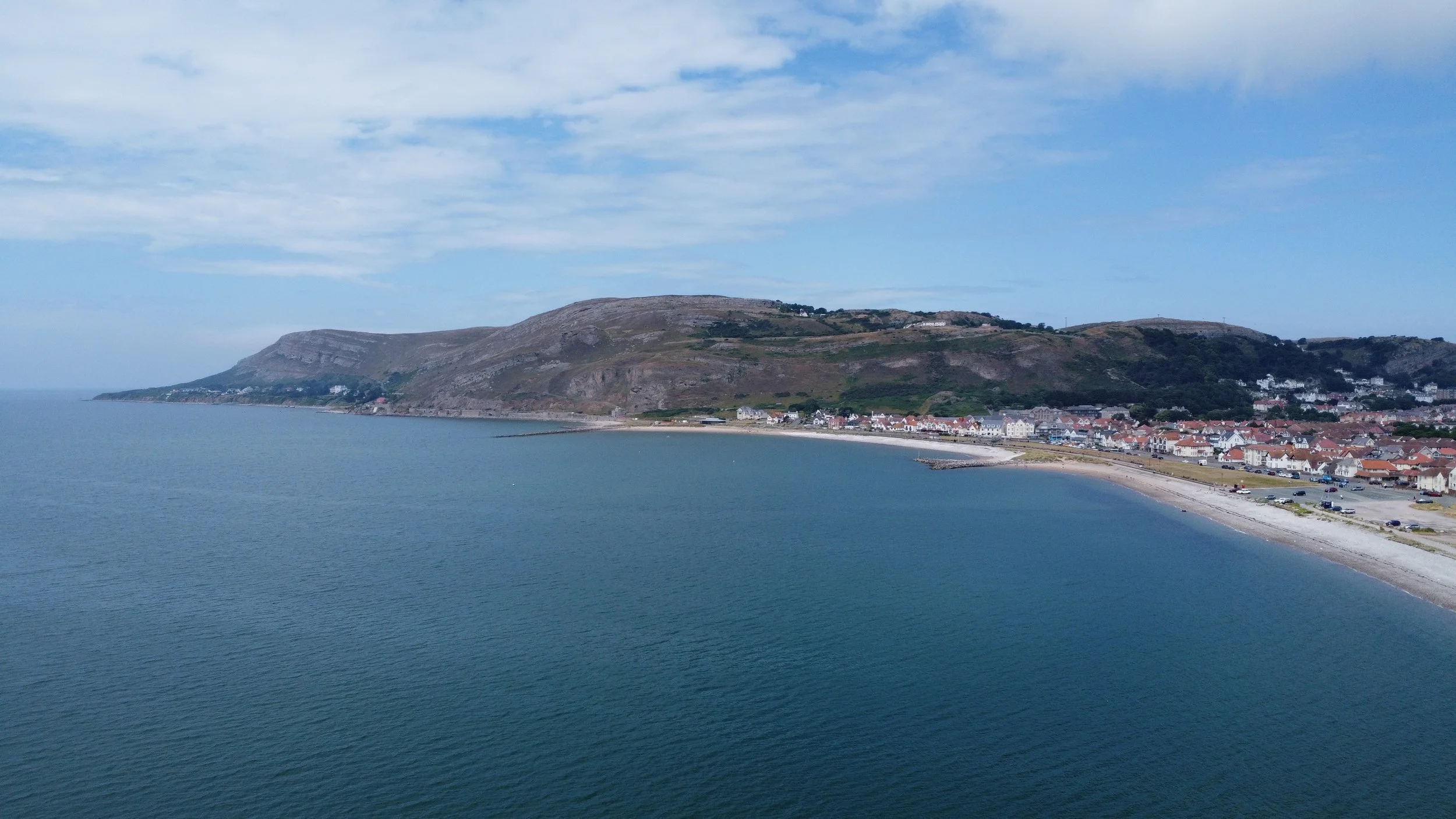 The Great Orme headland seen across the bay