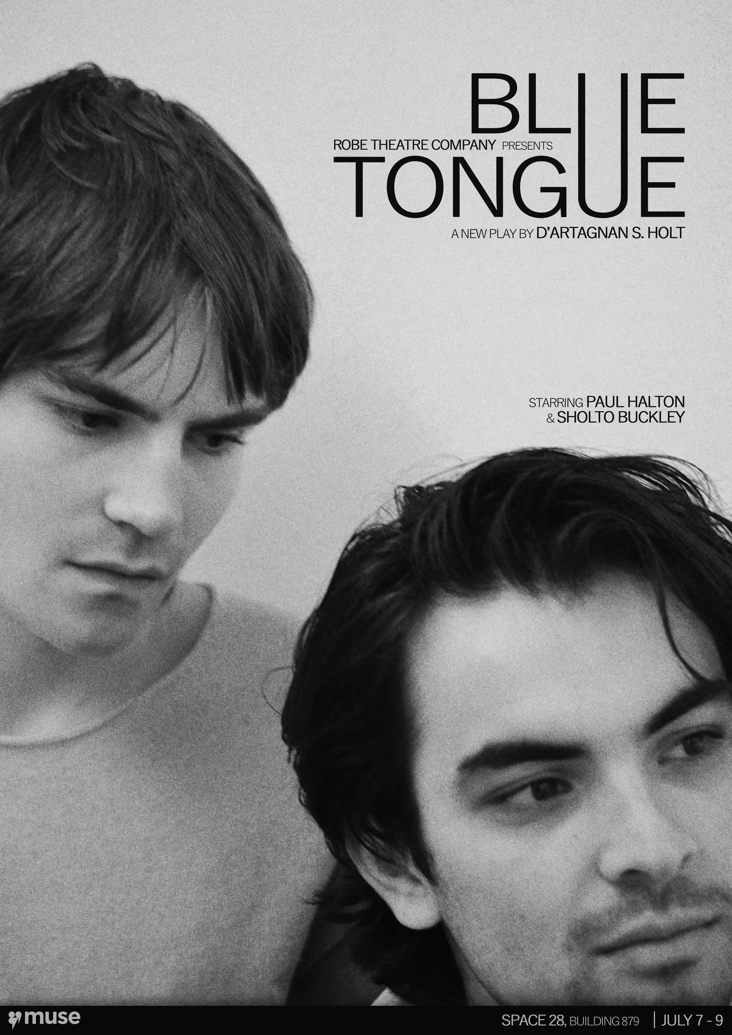 Black and white photo of two young boys close-up, partially visible, with serious expressions, looking at the camera.