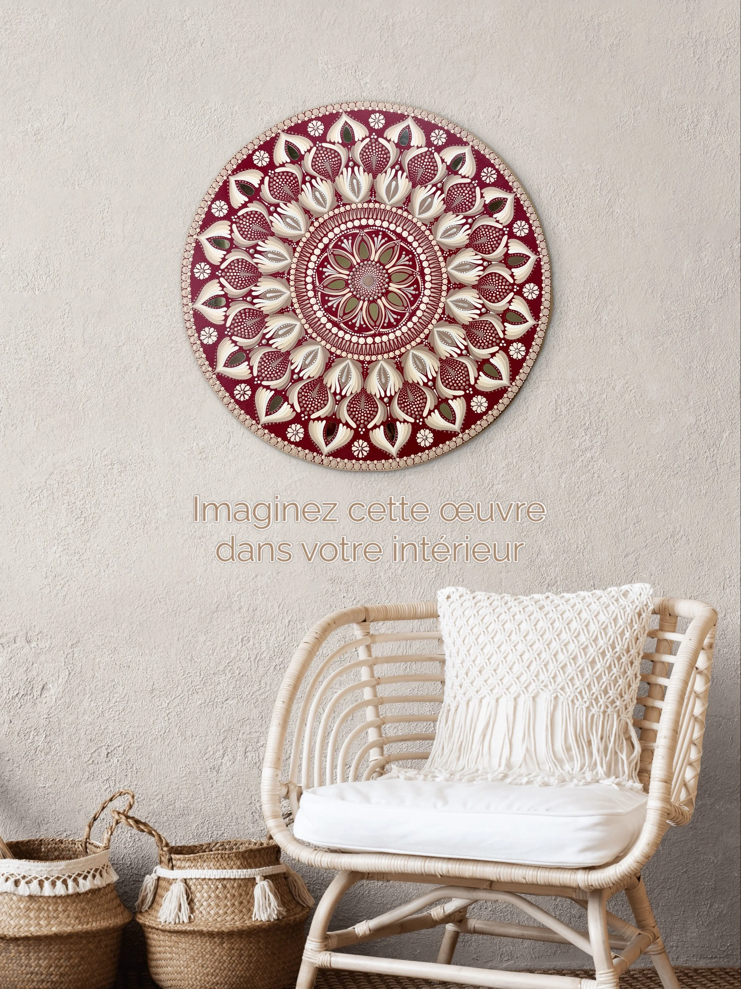 Carmin - Pi&egrave;ce unique 

Acrylique sur bois 50cm de diam&egrave;tre

Disponible &agrave; la vente sur mon site internet 

#decoration #decorationinterieure #decorationart #artistefrancais #decorationmurale
