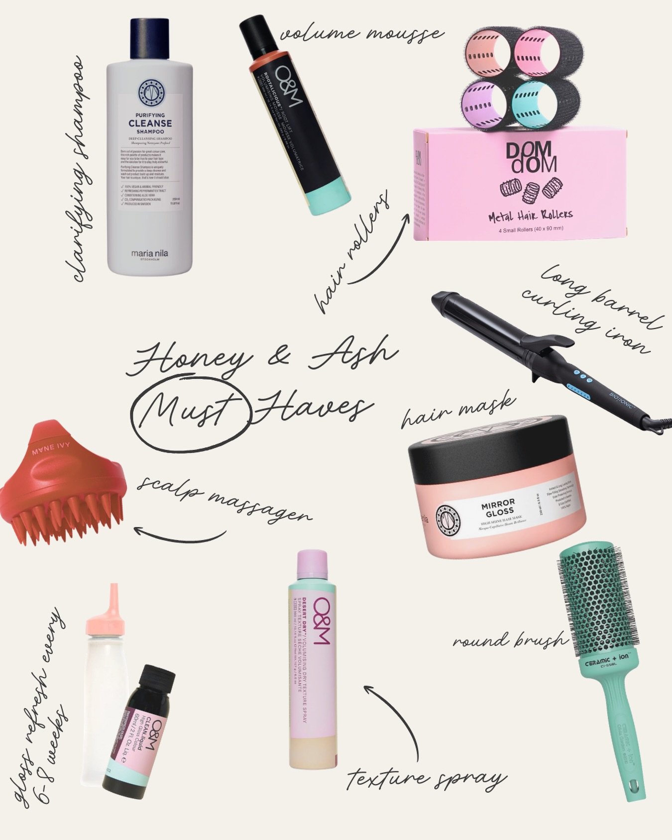 A few of our non-negotiables around here. 🤍
Whats on your must have list? 

#gilberthairsalon #musthave #hairproducts #hairstylist #haircare