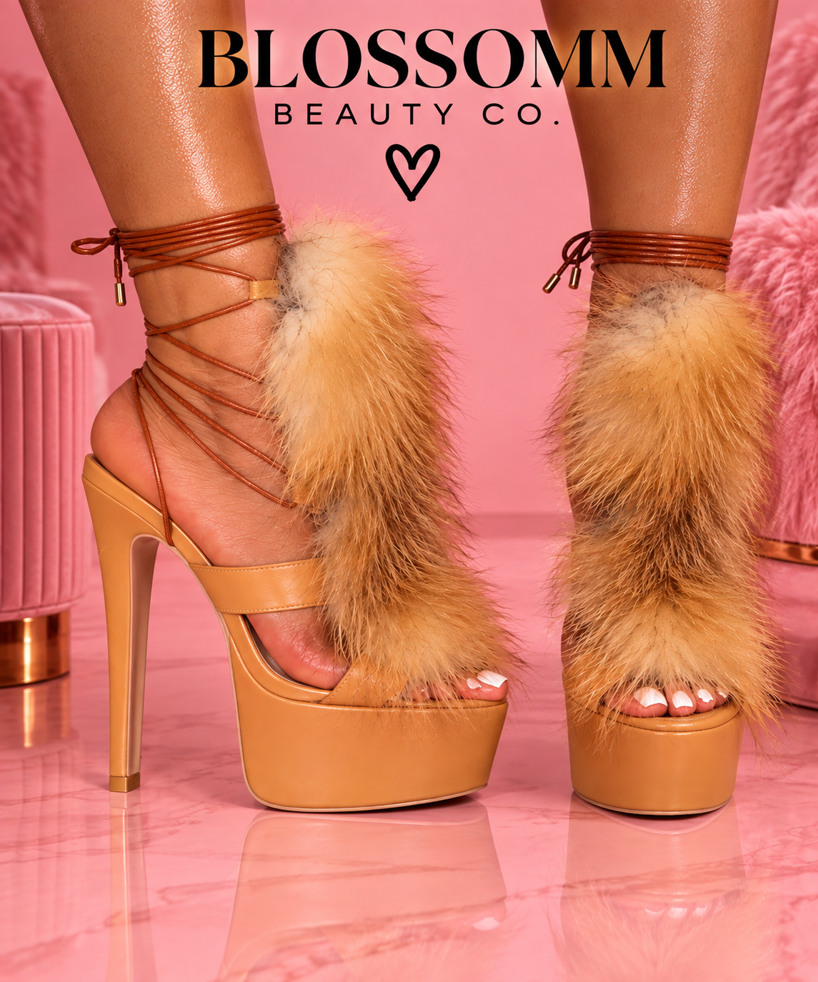 Pressure Fur Platform Heels