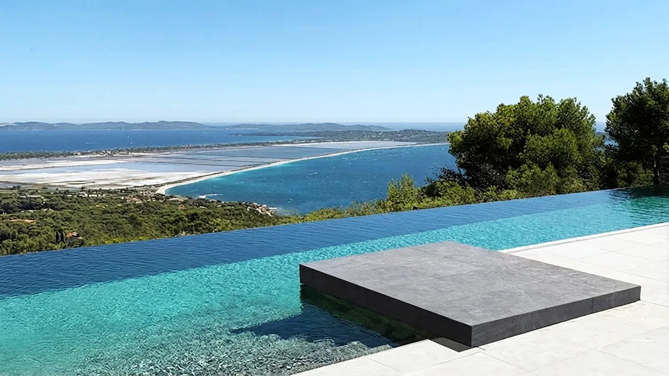 Architecte Marseille - Christian Talma _ Piscine sur Méditerranée à Hyères les palmiers.