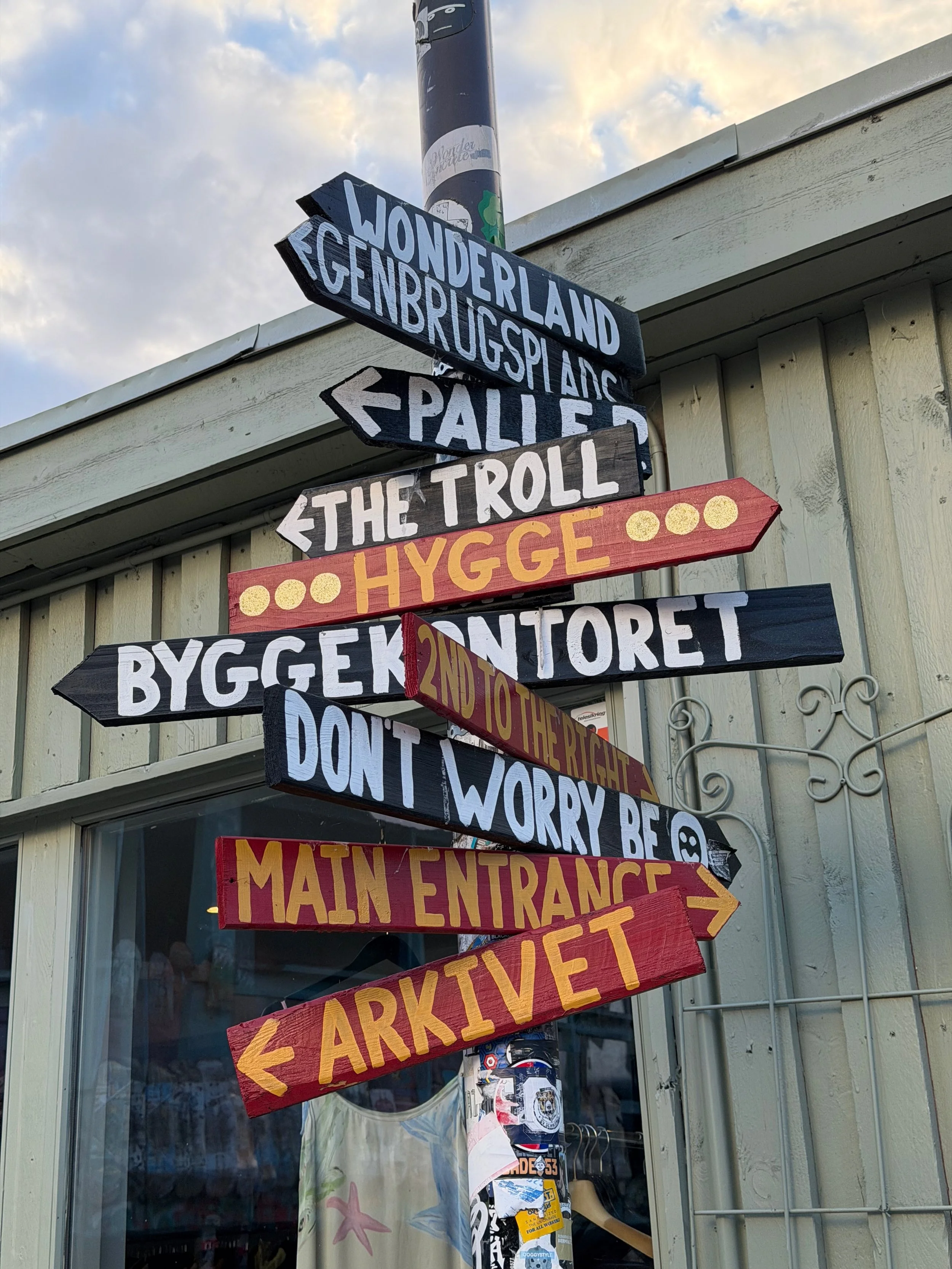 Directional Signs in Christiania, Copenhagen, Denmark
