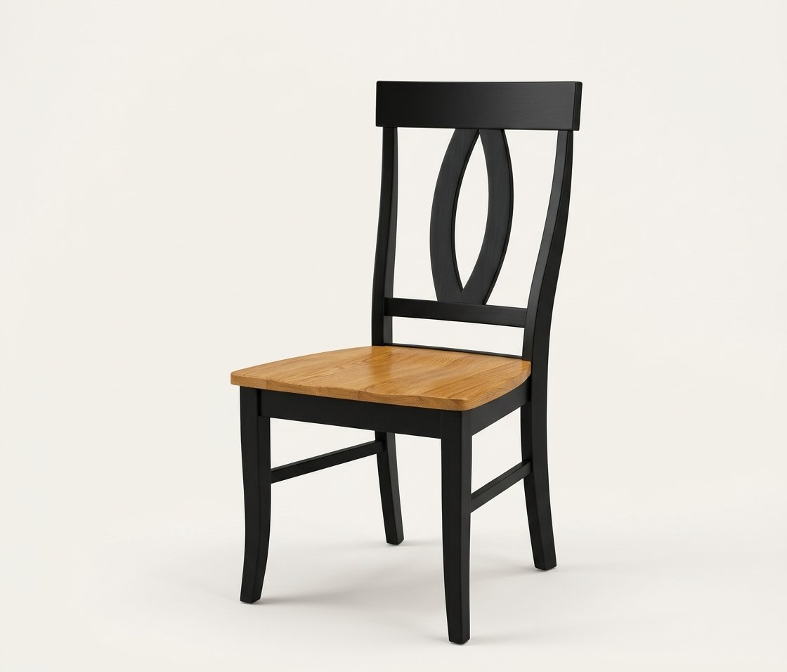 Oval Splat-Back Solid Wood Dining Chair (Set of 2)