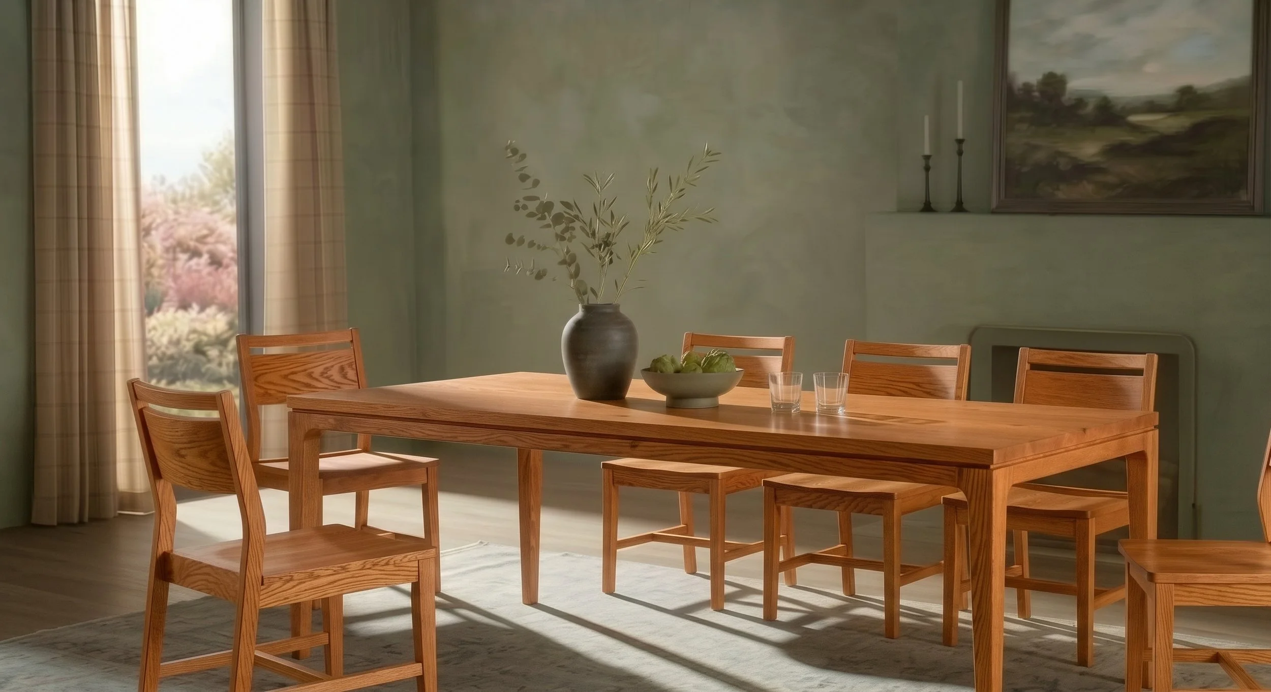 The Vance Hardwood Dining Set Red Oak