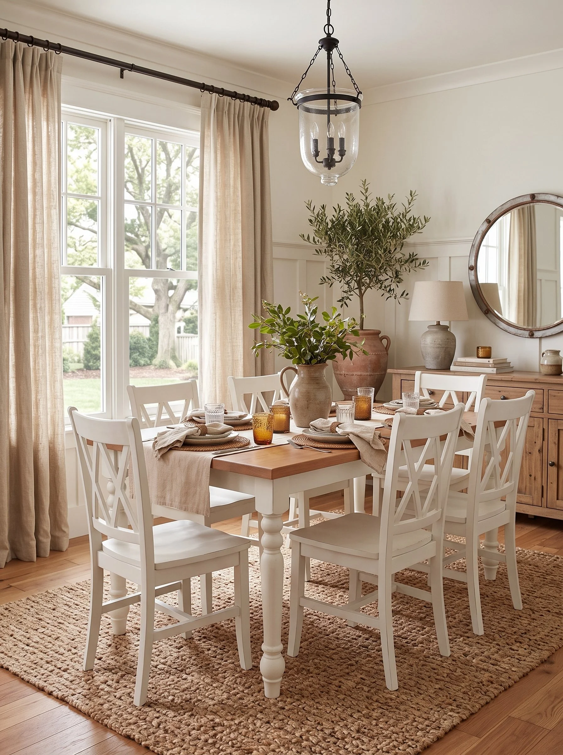 The Sutton Farmhouse Dining Table Sets White