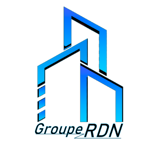 Logo with stylized blue skyscraper buildings and the text 'Groupe RDN' below.