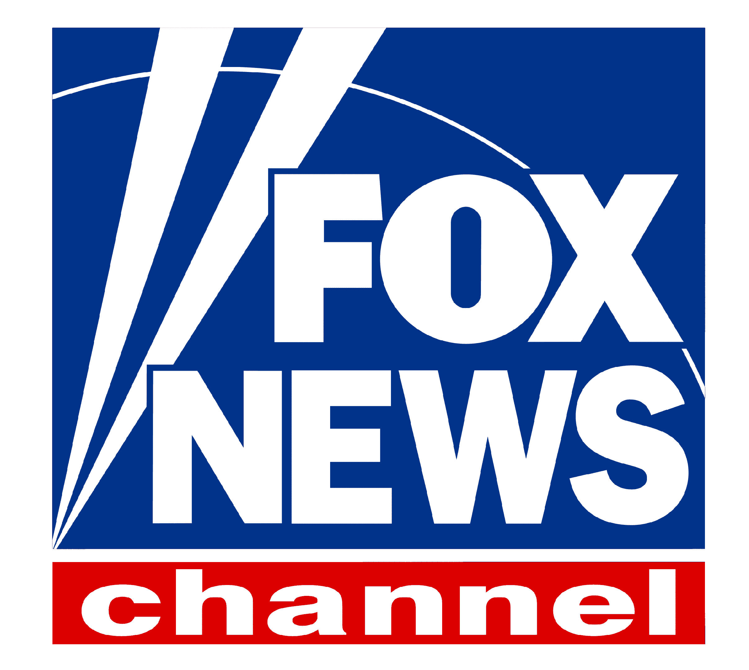 Logo of Fox News with large white text on a blue background, accompanied by a red banner with white text reading 'chane'.