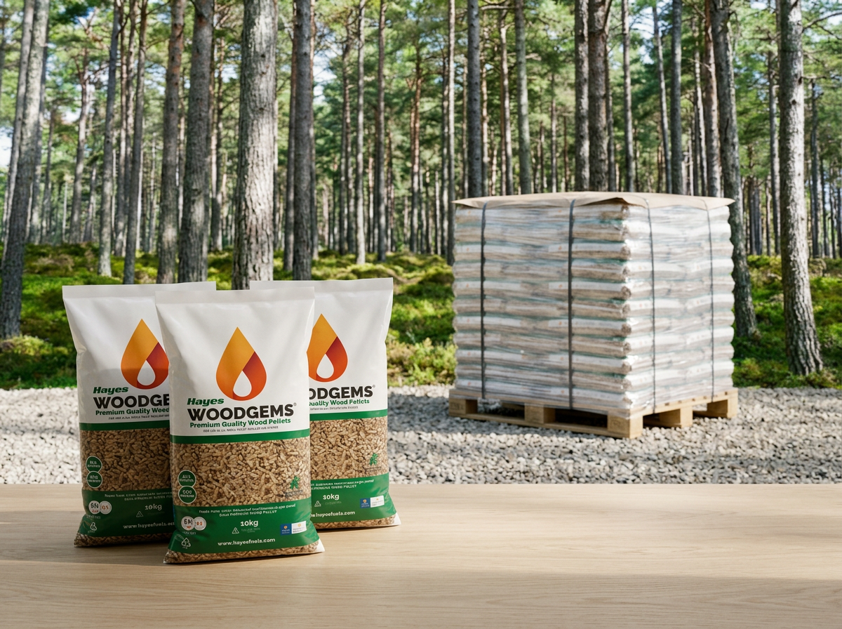 Wood Pellets - Full Pallet - Hayes WOODGEMS (100 Bags) (1 Tonne)