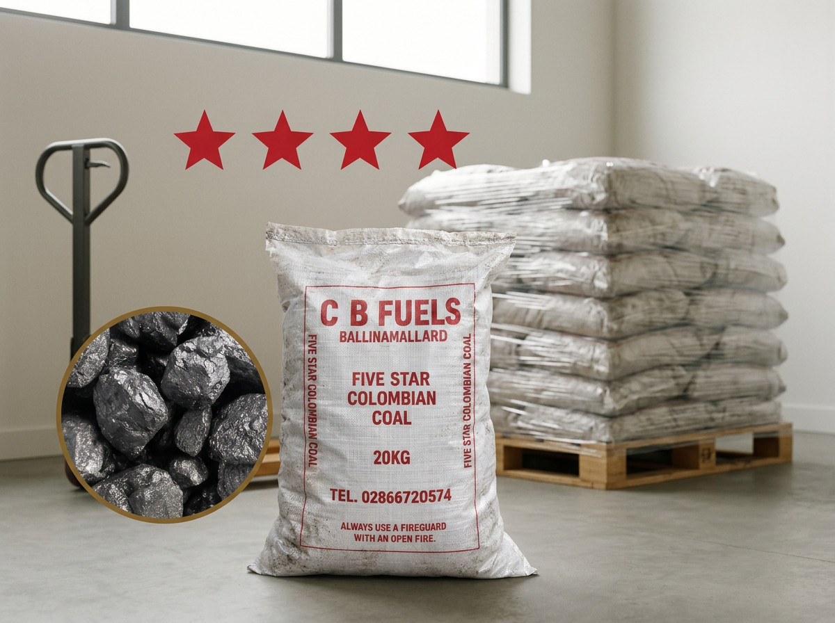 1 Tonne of Genuine Premium Colombian Coal - 50 x 20kg Bags
