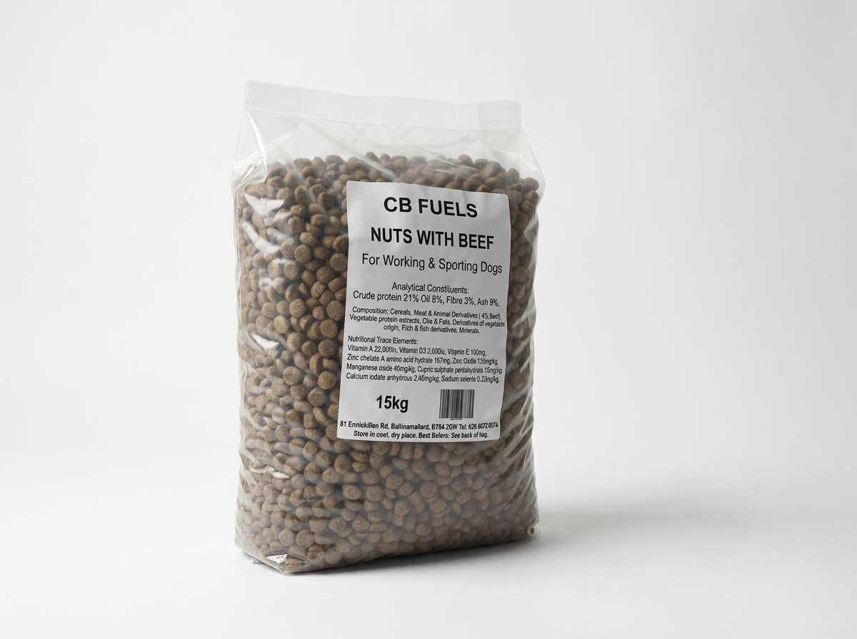 Pedro - Nuts with Beef, Complete Dog Food - Specifically for Working & Active Dogs -15kg