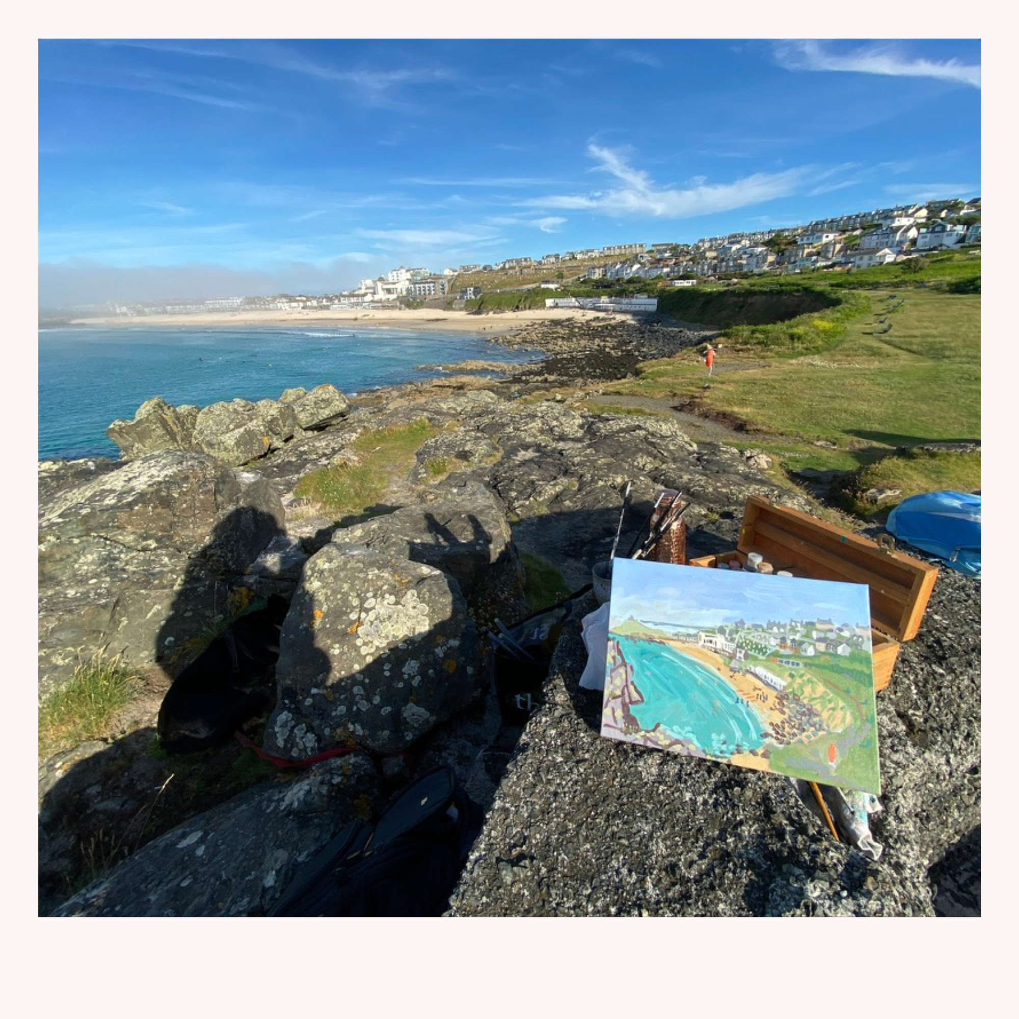 Vibrant coastal seascape plein air painting