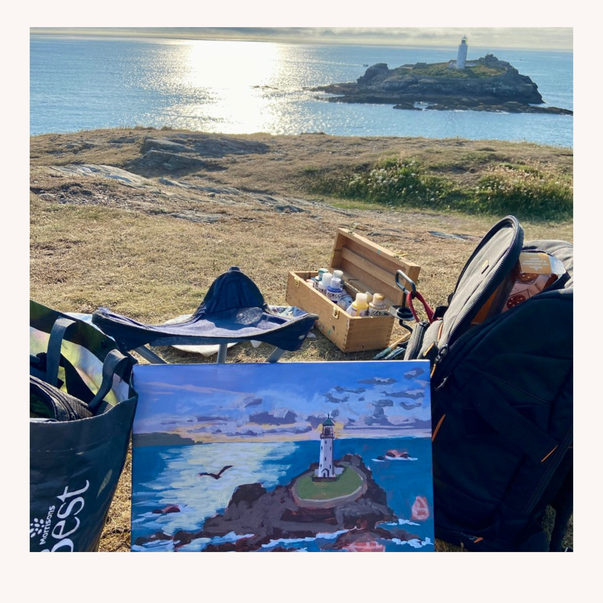 vibrant plein air seascape painting by K W Eyton