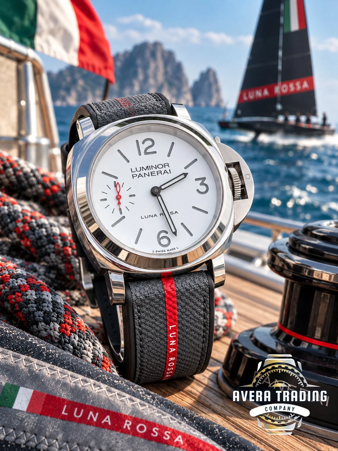 Panerai Luminor Luna Rossa PAM01342 | Limited 1 of 1,500 | Full Set + 3 Additional OEM Panerai Straps