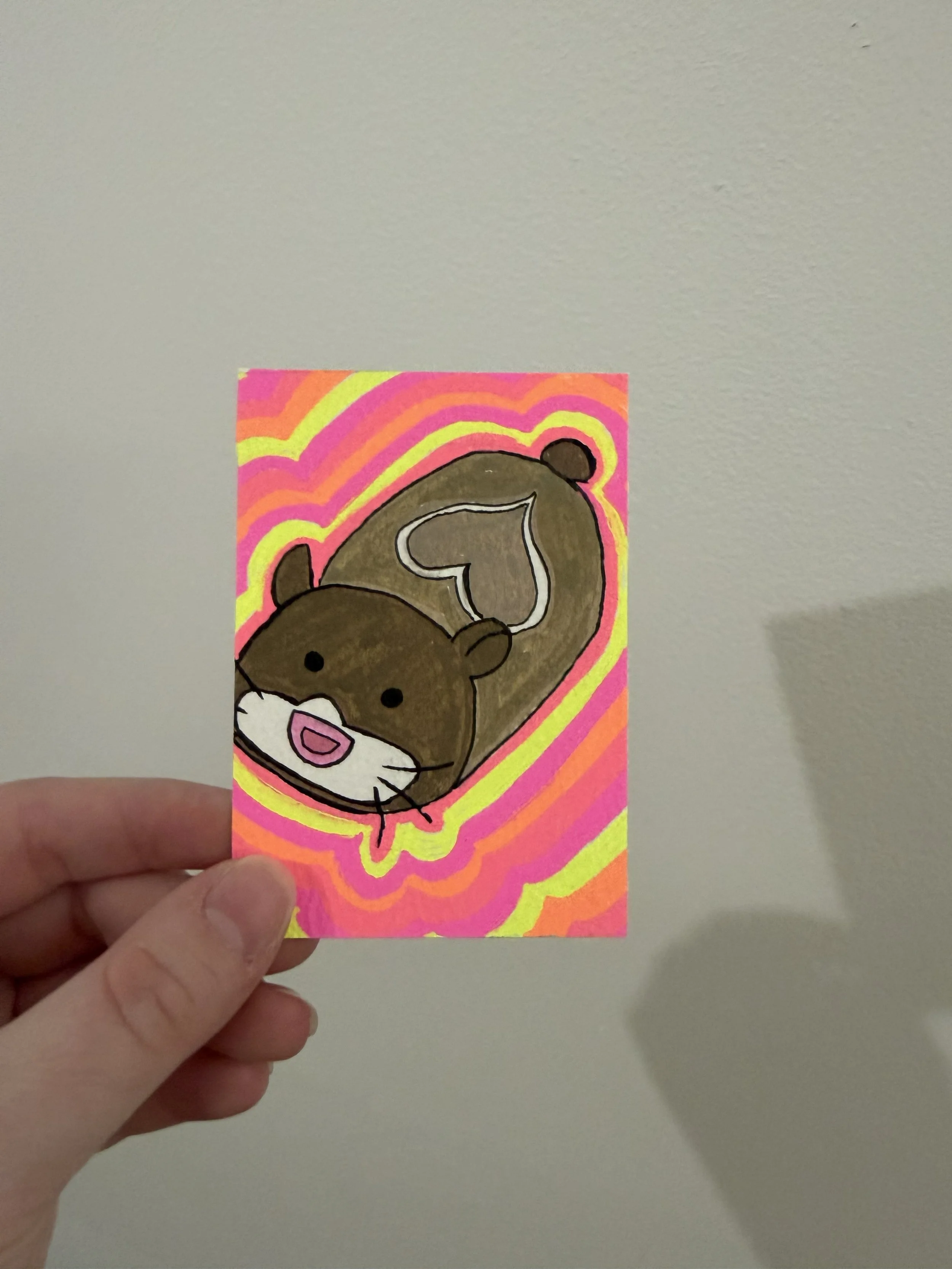 "2000s Nostalgia Toys" Collection - ZhuZhu Pet Inspired (ACEO Original Art Card)