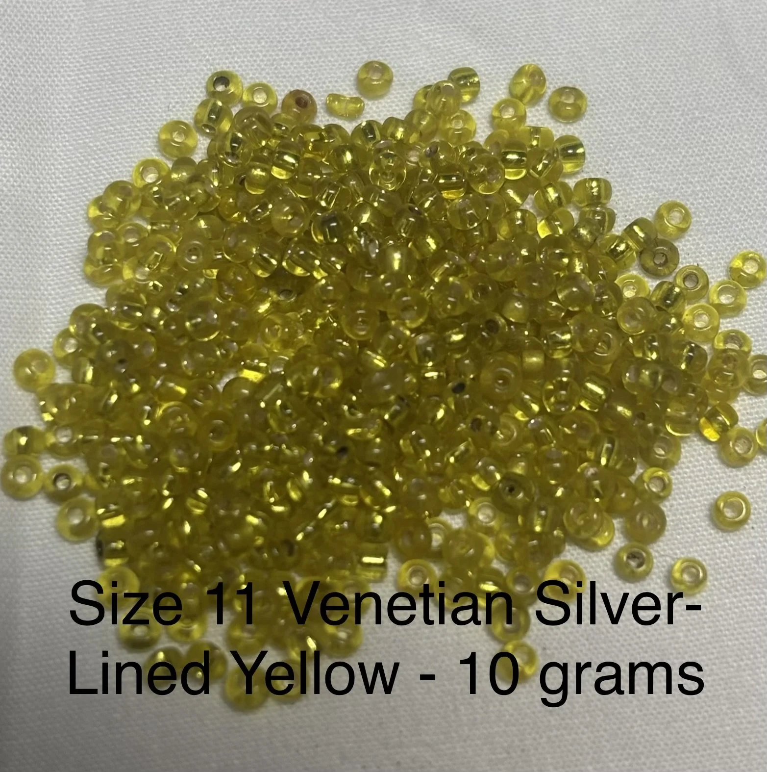 11/0 Antique Silver-Lined Yellow