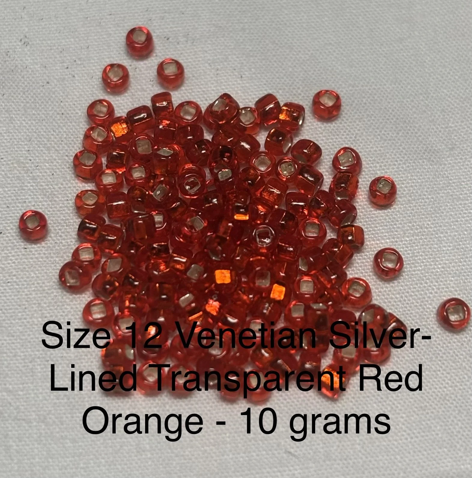 12/0 Antique Silver-Lined Red