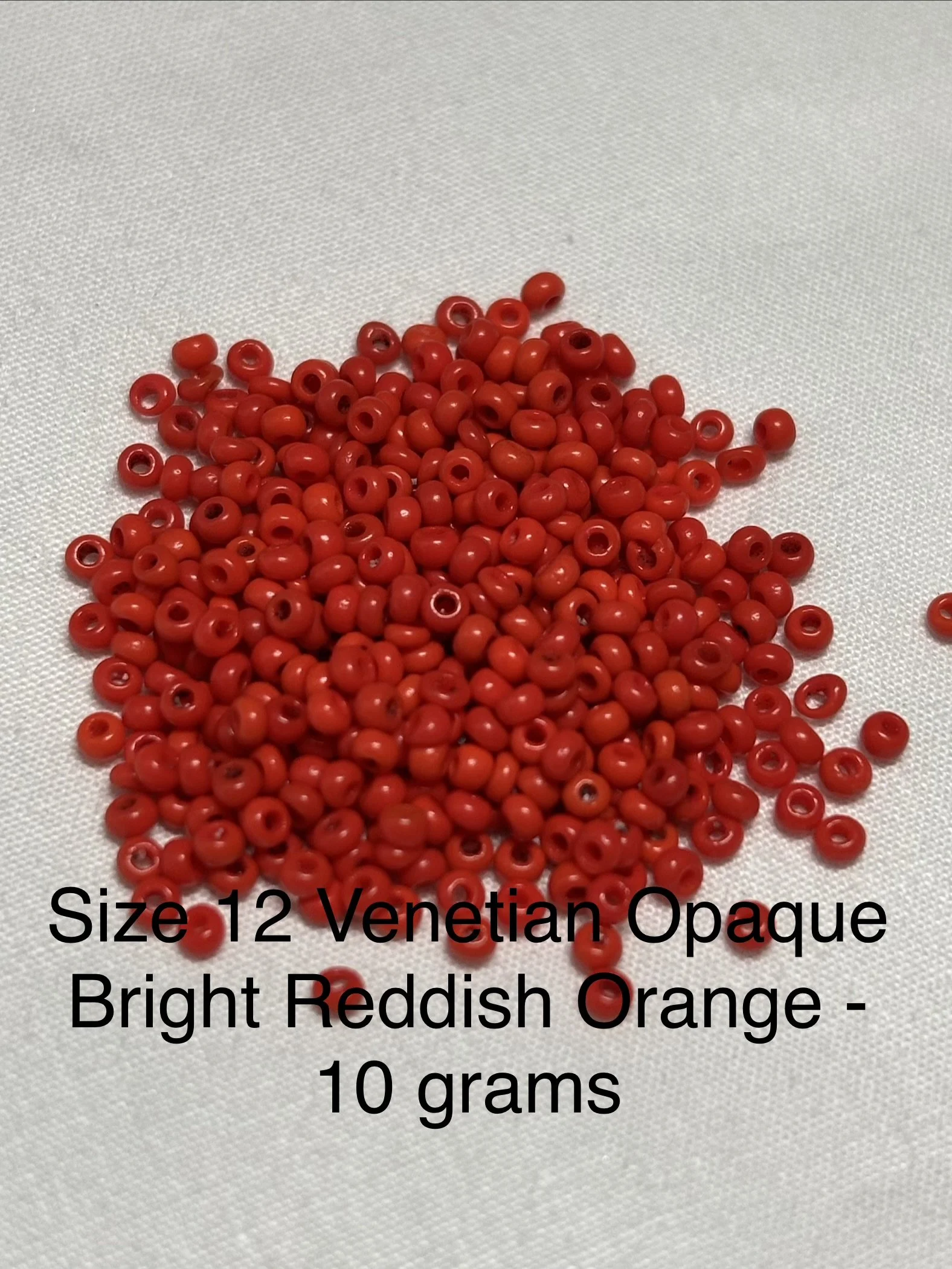 12/0 Antique Opaque Bright Reddish Orange