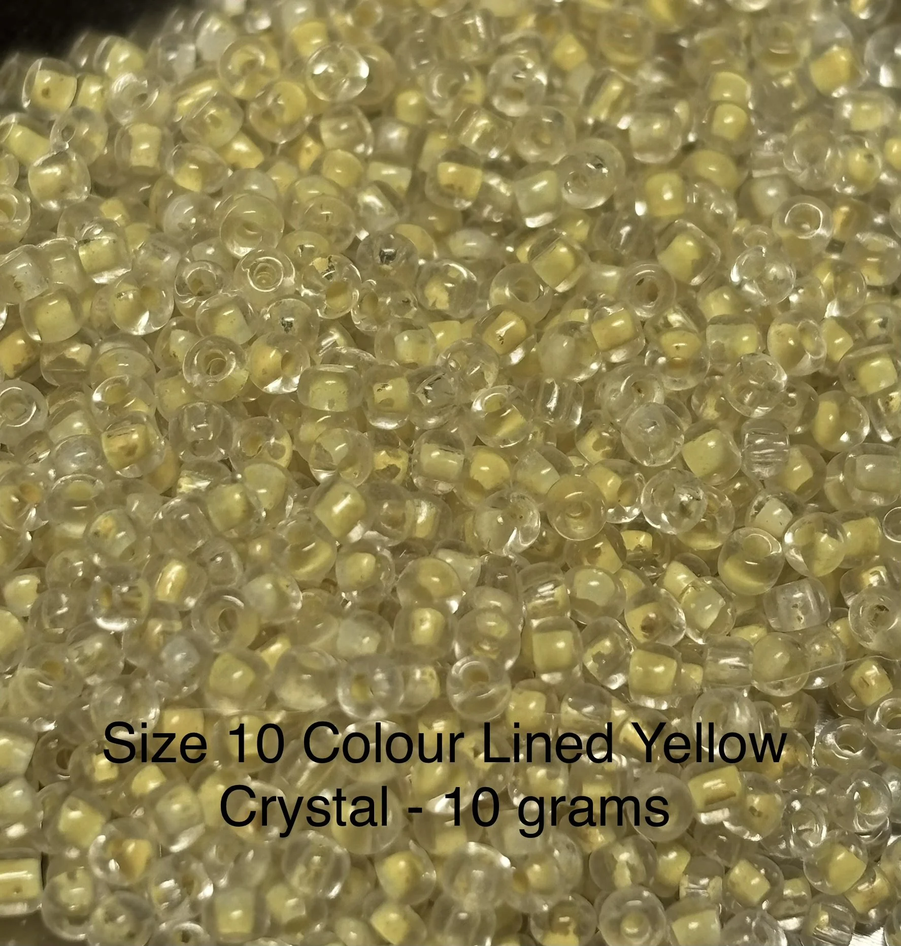 10/0 Antique Color-Lined Yellow Crystal
