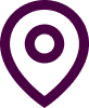 Purple map marker icon on a white background