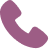 Close-up of a purple telephone handset on a white surface.