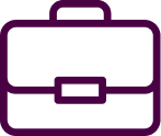 Simple outline of a briefcase in purple
