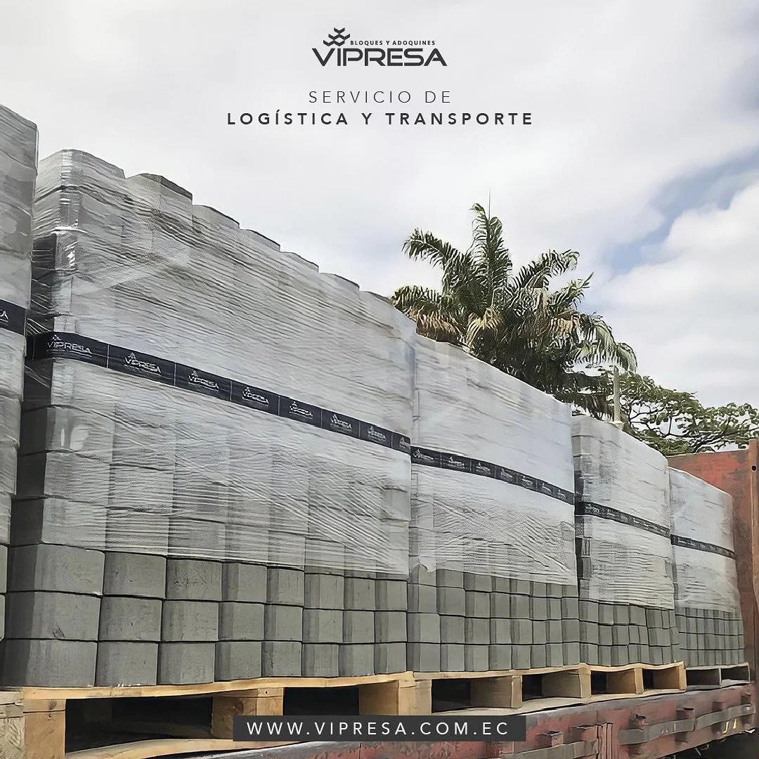 Transporte y despacho de bloques y adoquines de hormigón VIPRESA en Ecuador