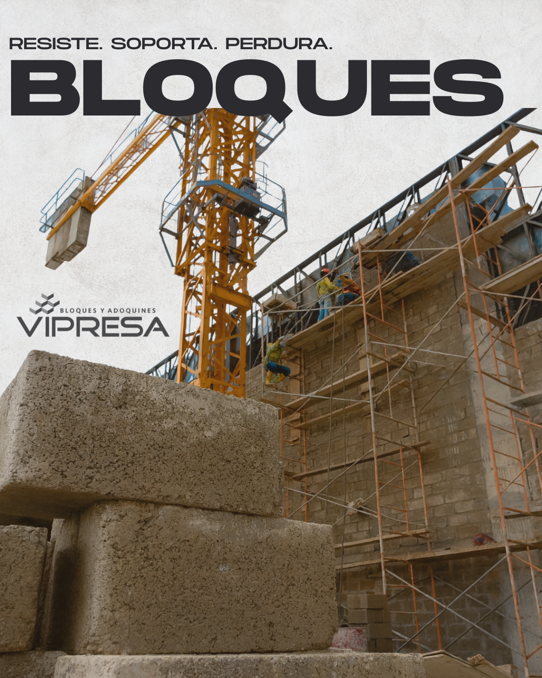 Bloques de hormigón VIPRESA utilizados en proyectos de construcción en Ecuador