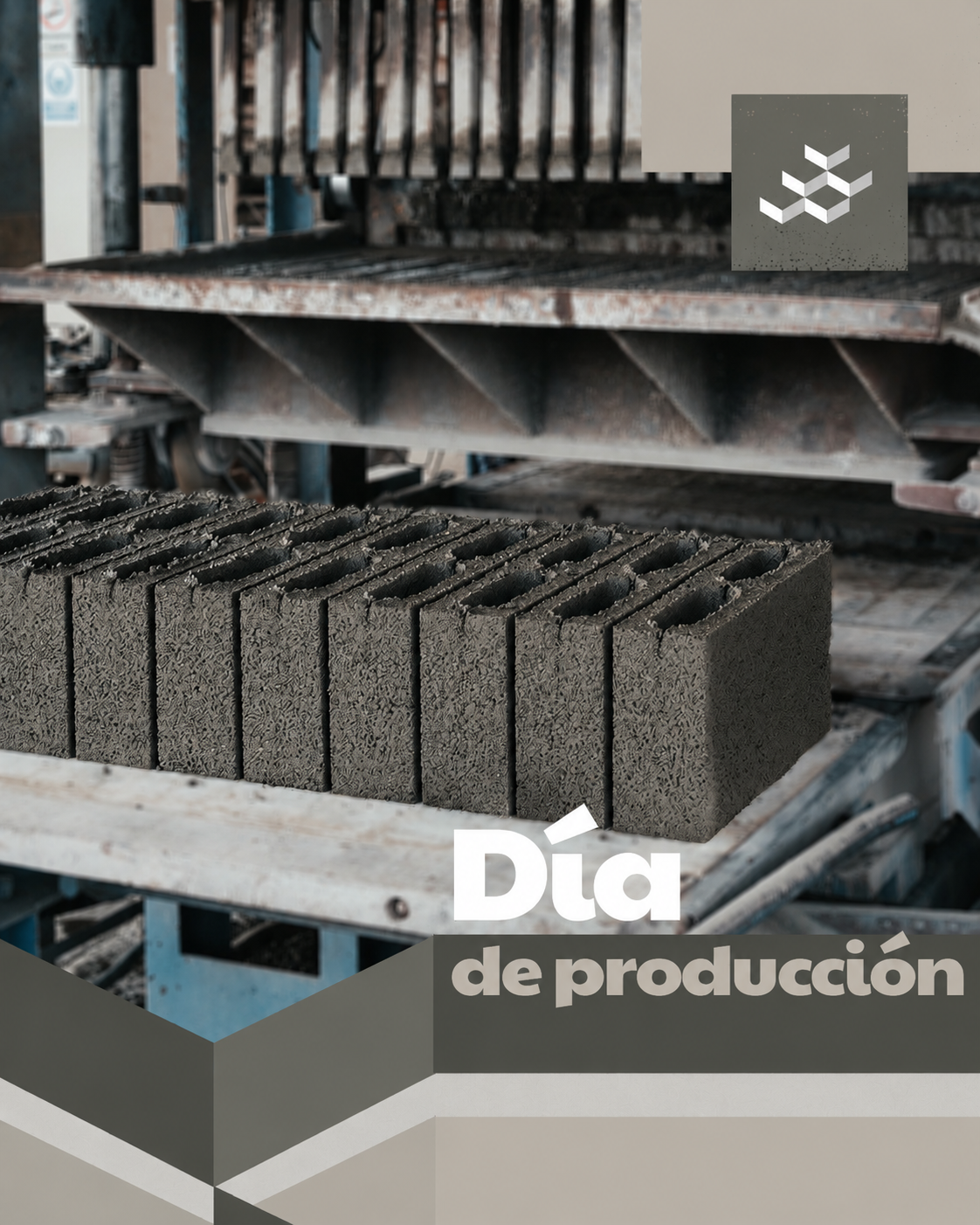 Producción de bloques de hormigón en planta VIPRESA en Guayaquil, Ecuador