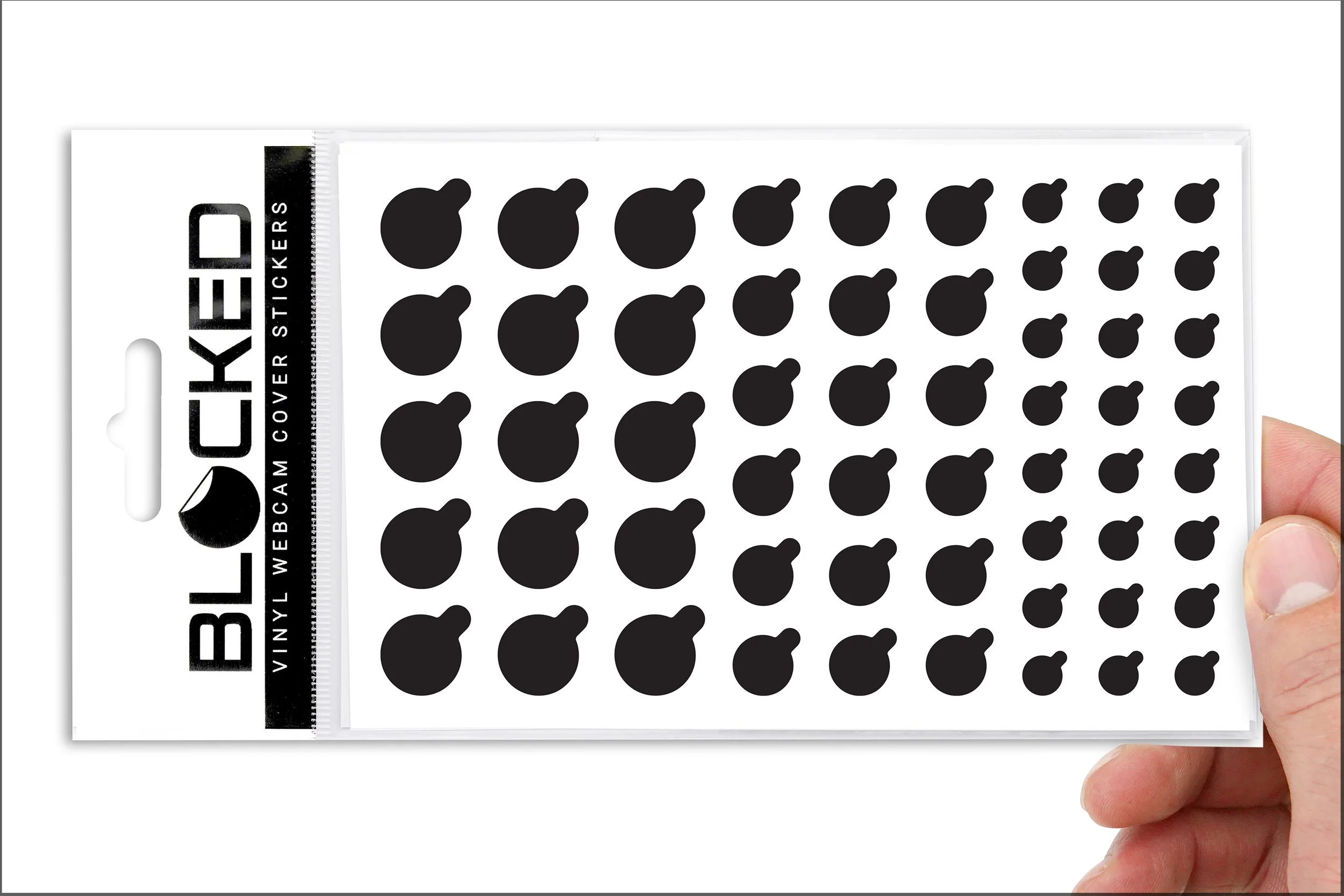 BLOCKED Tabbed Webcam Covers - 57 Tabbed Black (Muted Matte)