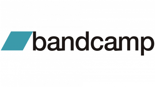 Bandcamp logo on a black background.
