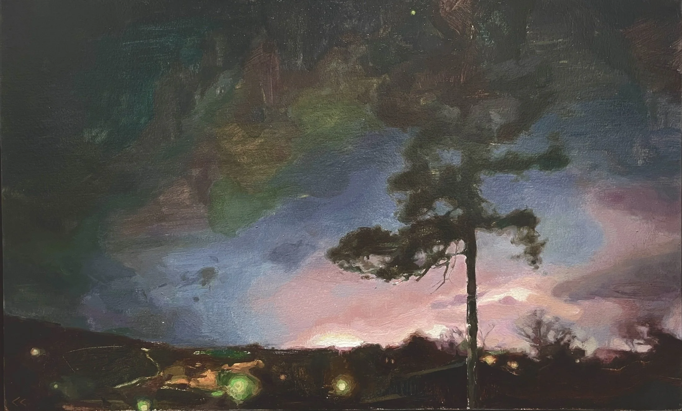 Oil on paper mounted on panel, 18 x 11 in.