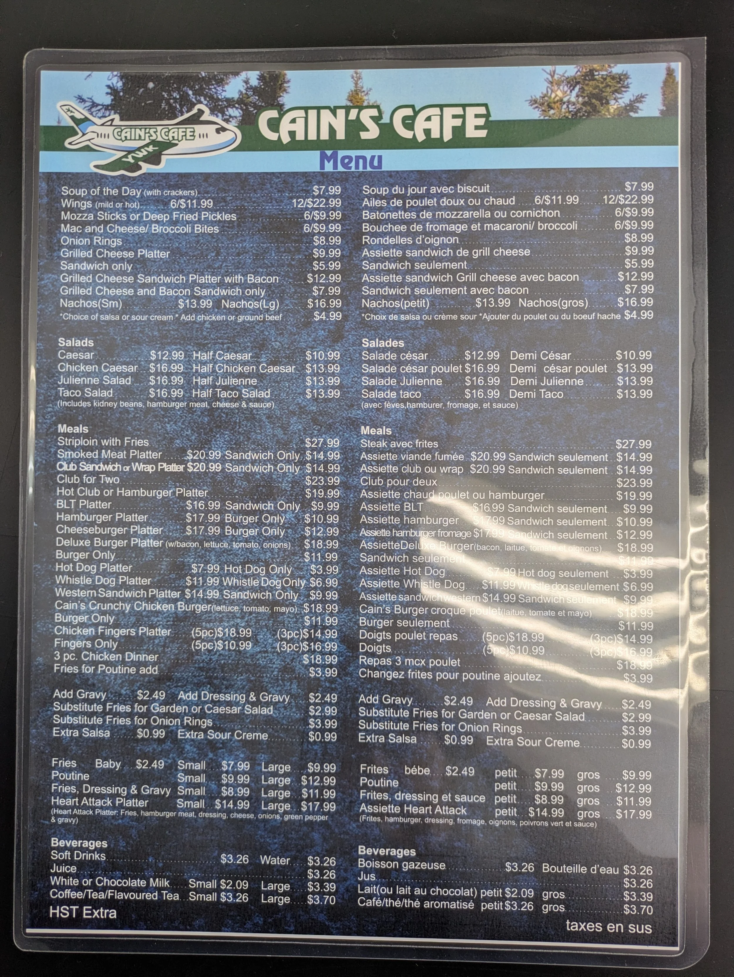 Custom Printed and Laminated Menus