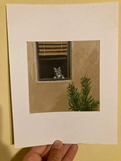 Cat in window
Acrylic on paper