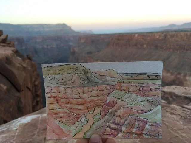 Grand Canyon
Watercolor and pen on paper