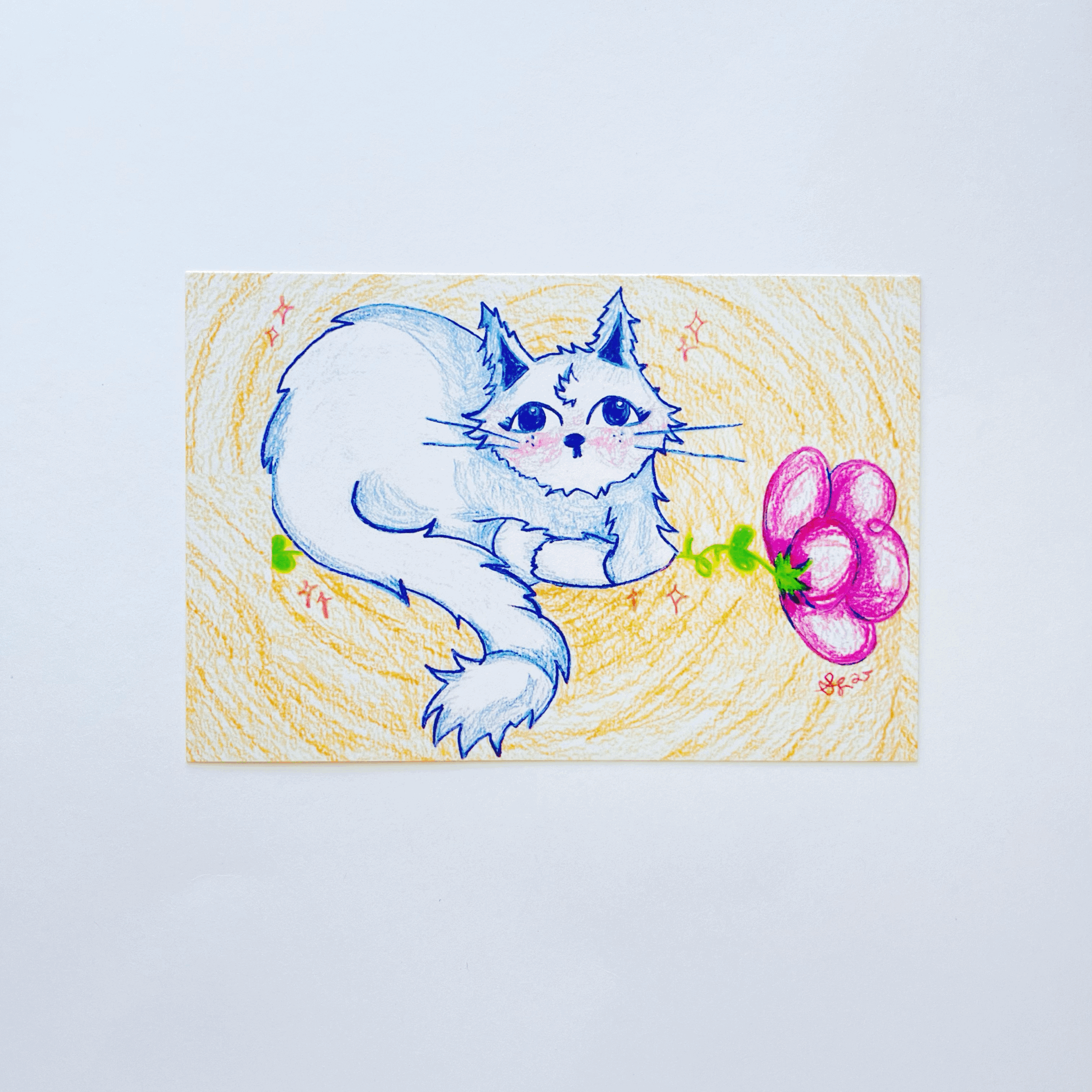 Flower Paw-er (Kitty cat postcard: design 3)