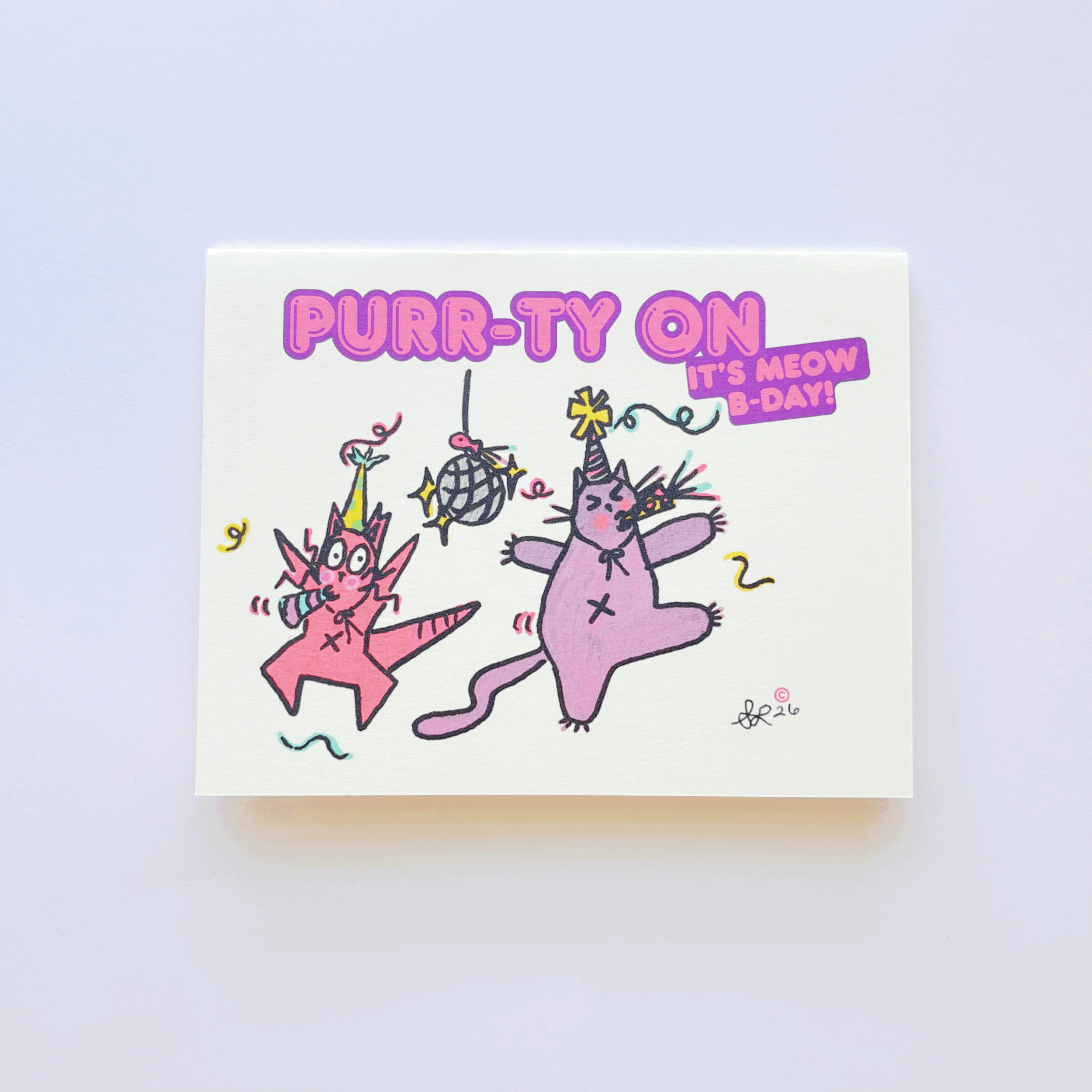 Purr-ty on! It's Meow B-day! ( Birthday Card)
