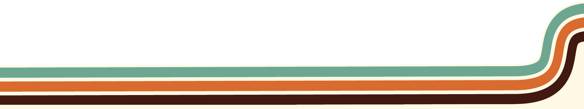 Retro striped background with curved lines in green, orange, brown, and beige