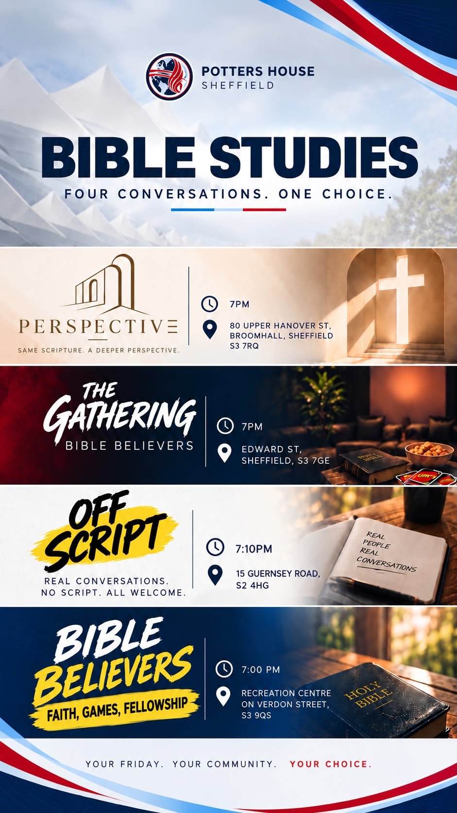 Bible Studies — Four Conversations. One Choice.