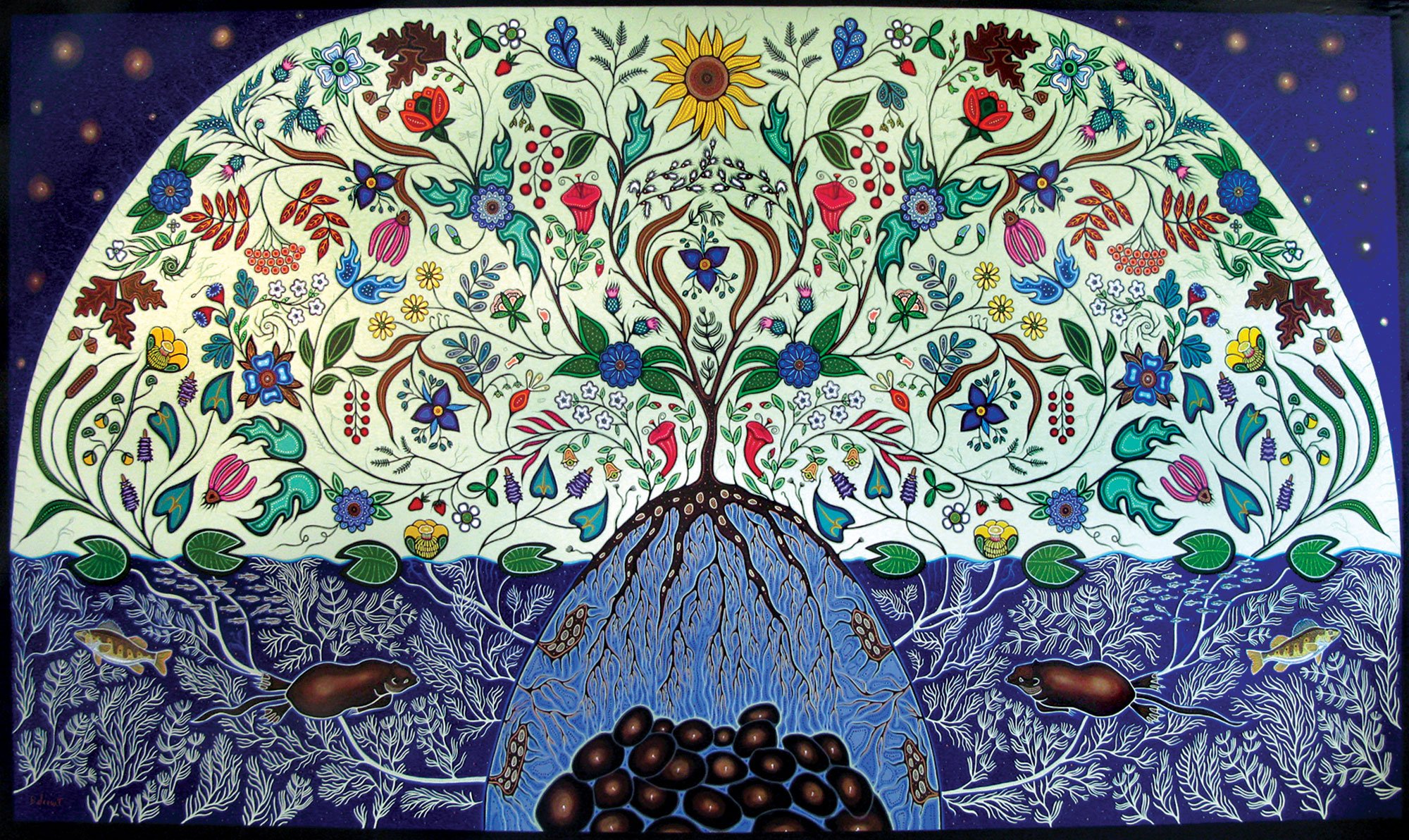 Artwork: Honouring the Spirit Helpers by Christi Belcourt