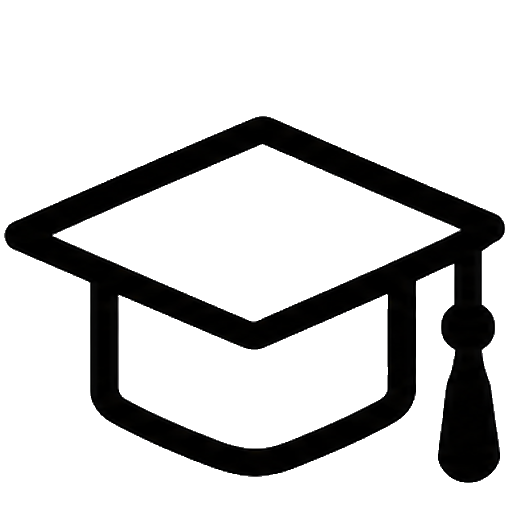 Définition d'un symbole de diplôme de graduation avec une toque et un marteau.