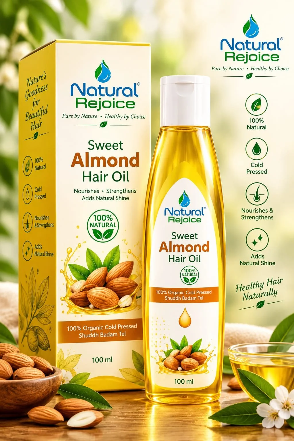 Natural Rejoice — Sweet Almond Hair Oil