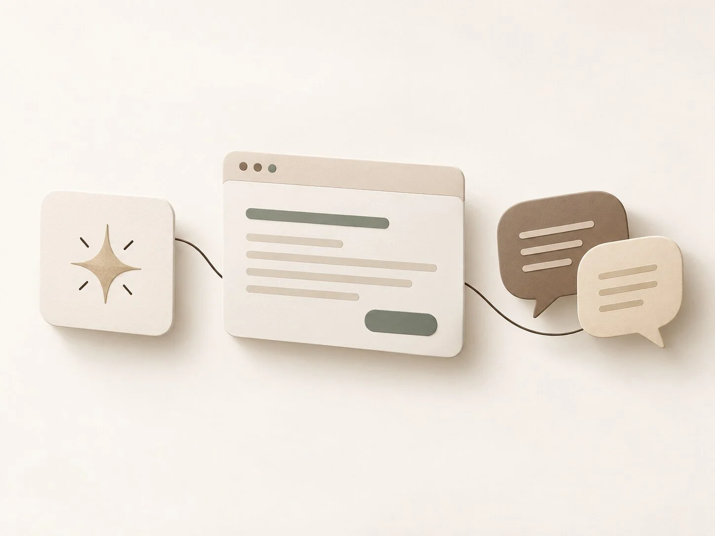 Expertise connected to a website and customer inquiry, in Sweet Impact Marketing brand colors
