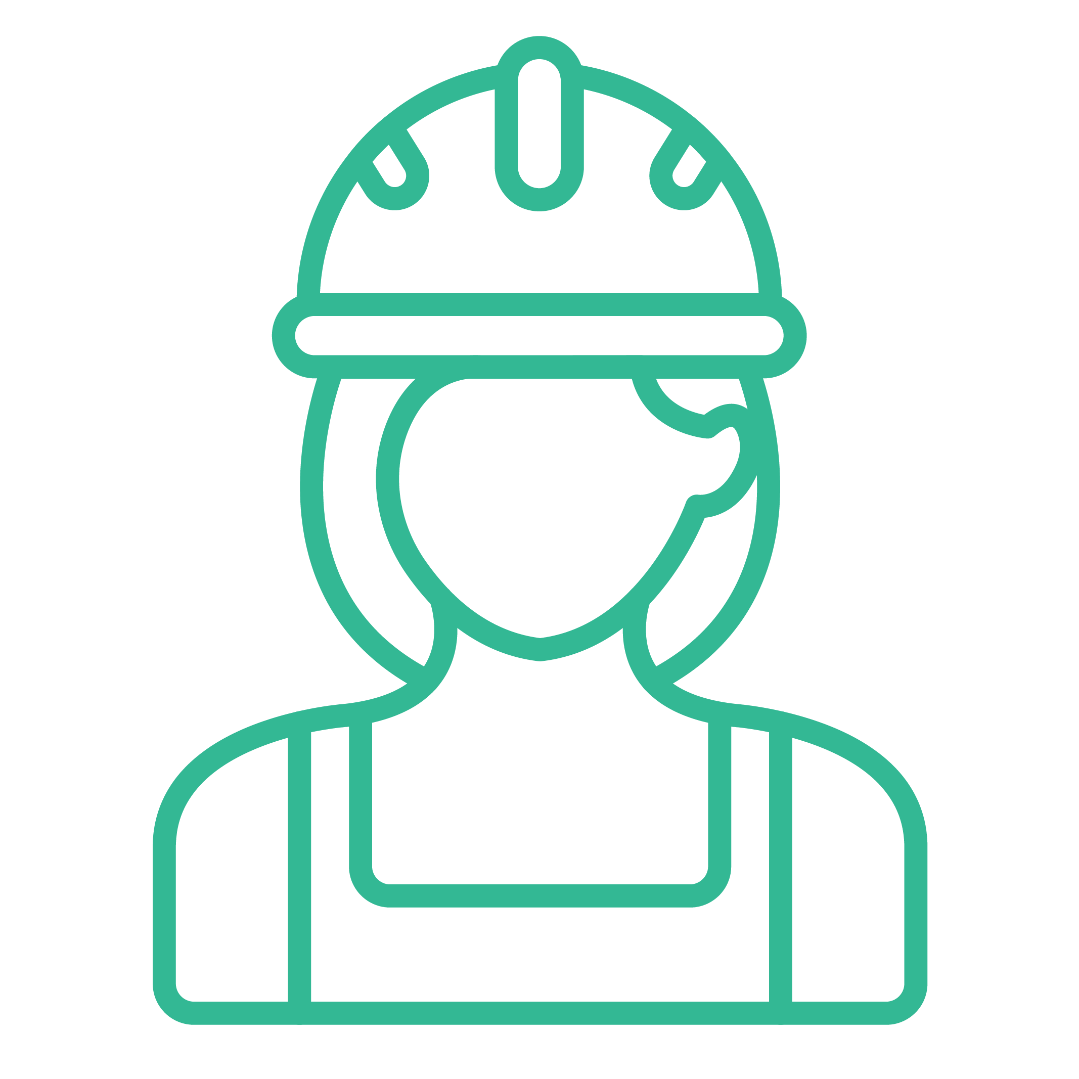 Outline of a construction worker