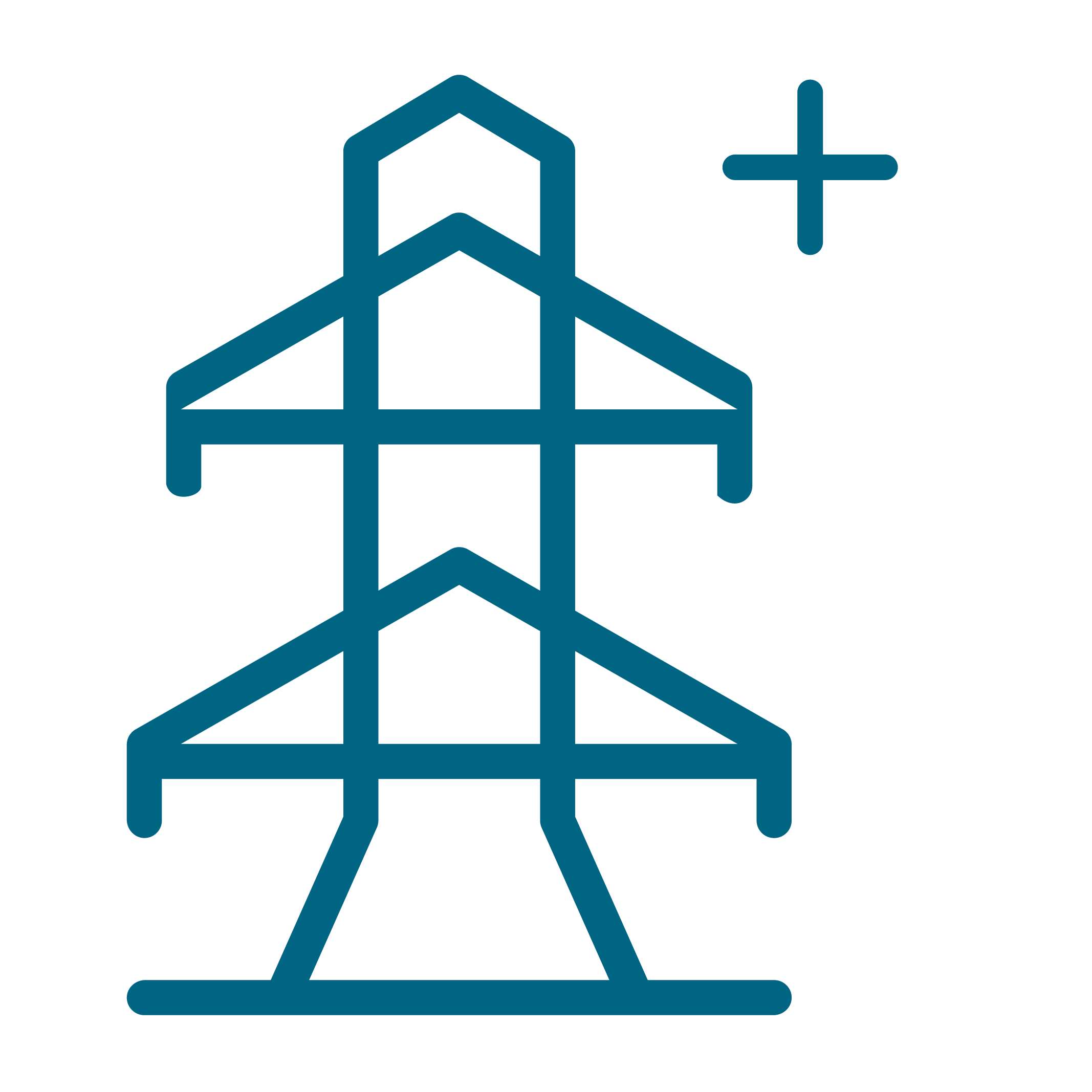 A blue outline of a power pole