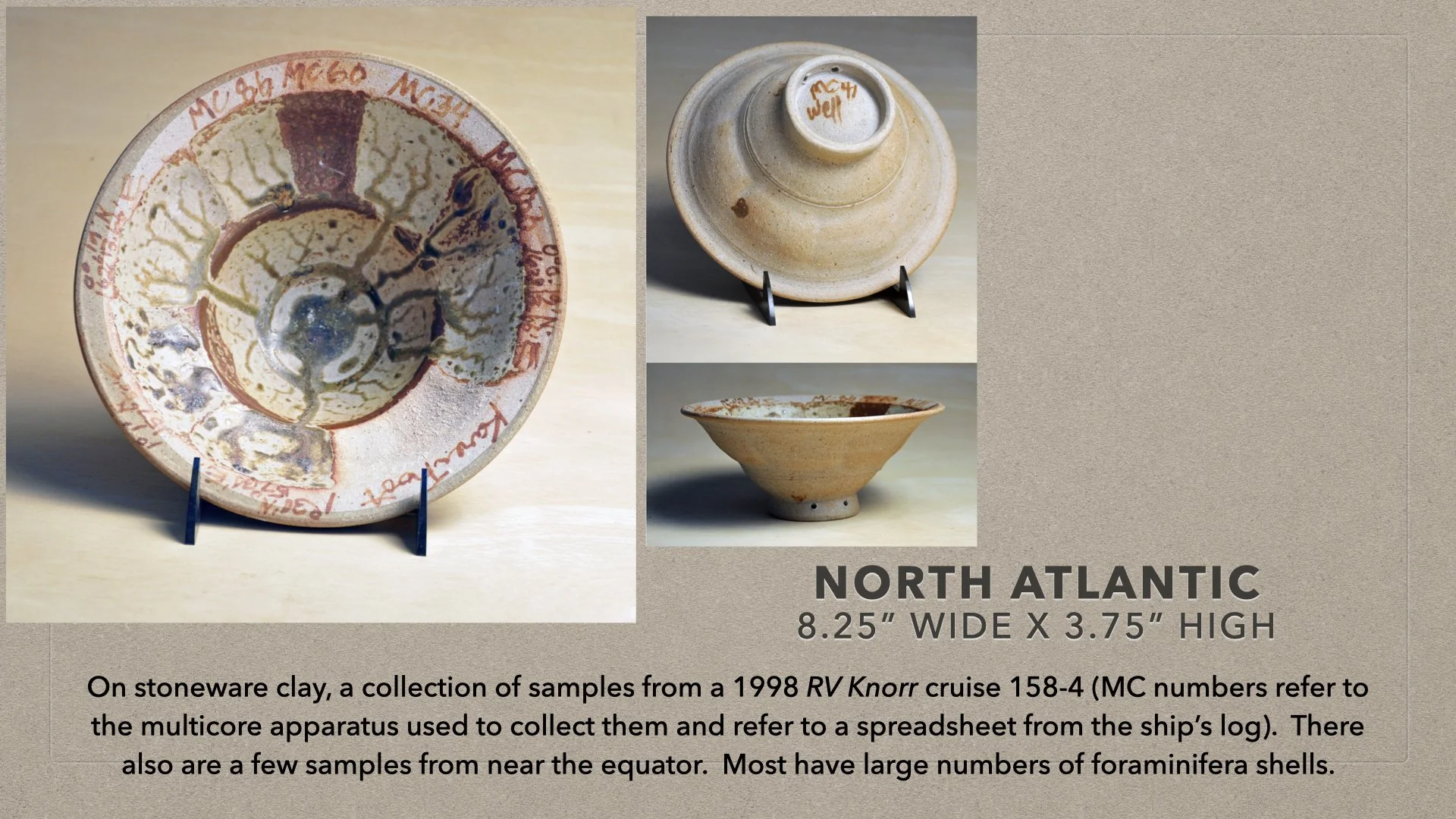 Atlantic samples and from near equator (had large foraminifera shells within