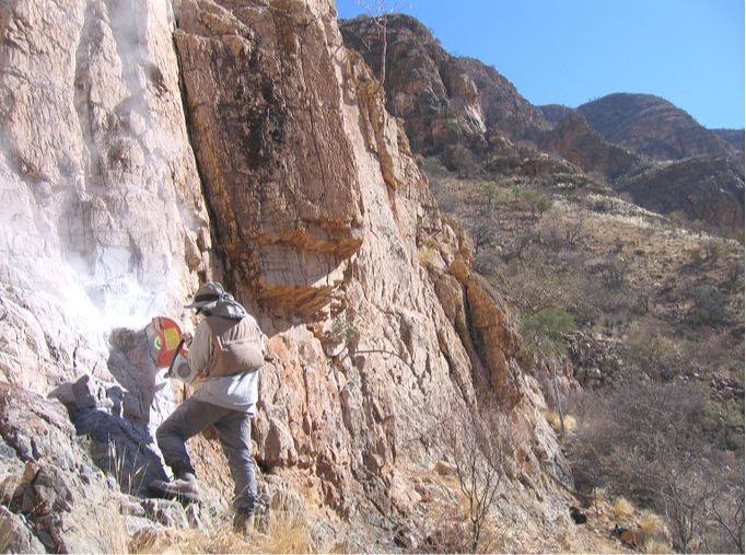 Cutting Namibian Rock