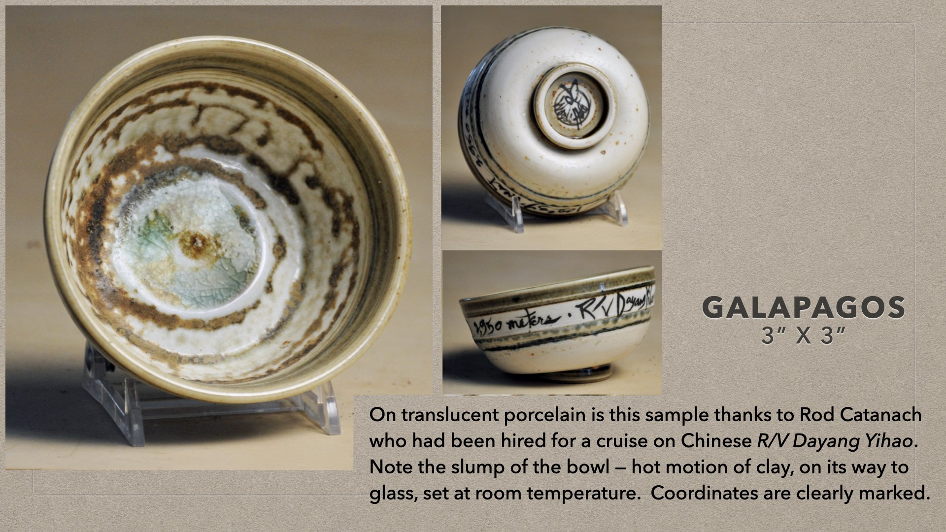 Galapagos on porcelain with seaglass center